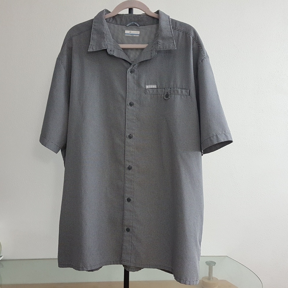 Mens Button Front Columbia SS Shirt XXL